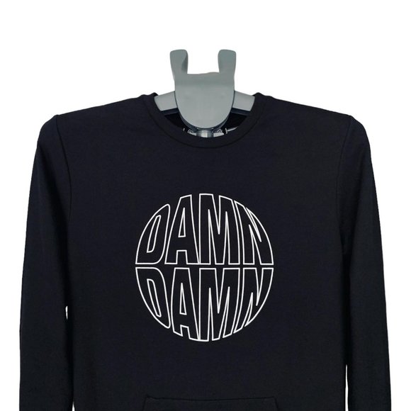 Cotton-Blend Sweatshirt with Text Print | XS | Black - Picture 2 of 14